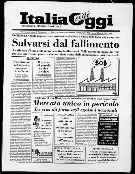 Italia oggi : quotidiano di economia finanza e politica